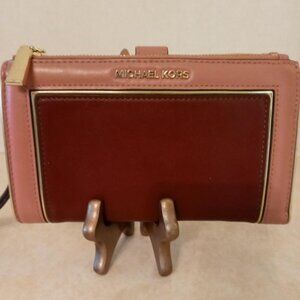 MICHAEL KORS BURGUNDY AND PINK WALLET
